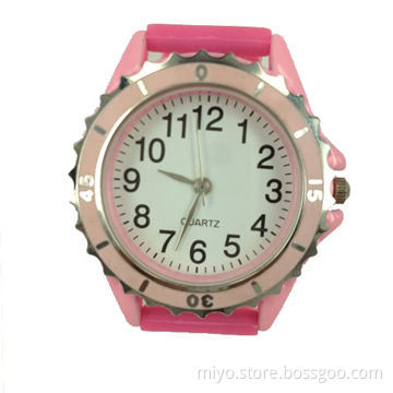 Children's watch in pink case and pink silicone strap, convenient and very useful, WRC, Japan movt